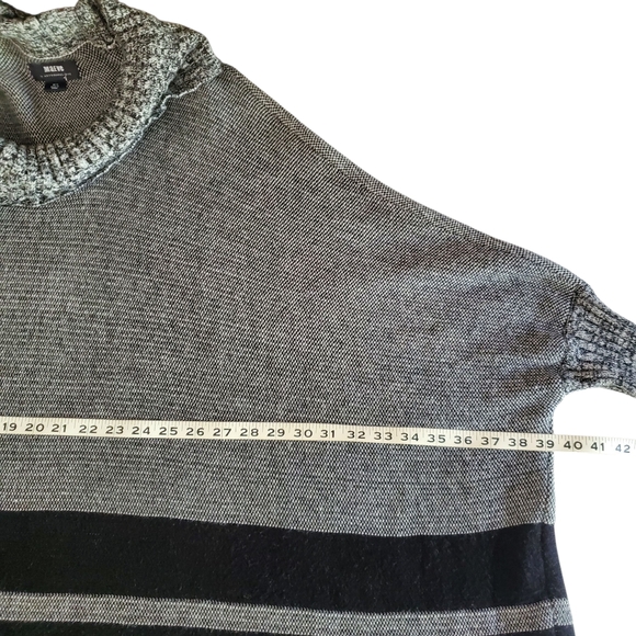 ANTHROPOLOGIE |‎ MAEVE Keisha Gray/Black Oversized Turtleneck Poncho Sweater M/L - Picture 9 of 14